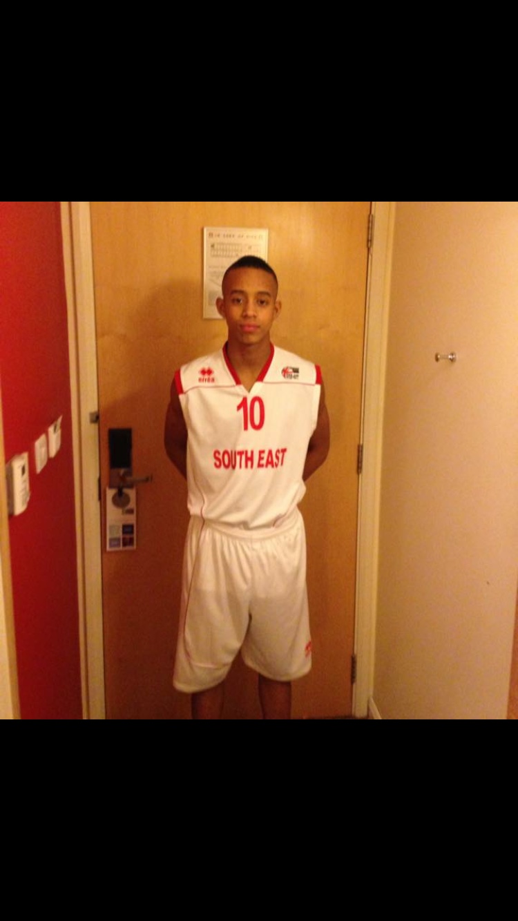 A younger Jaden wearing his South East basketball number 10 kit